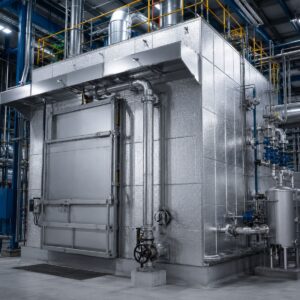 Sistema de aislamiento térmico para horno industrial utilizando block de perlita expandida y silicato de sodio.